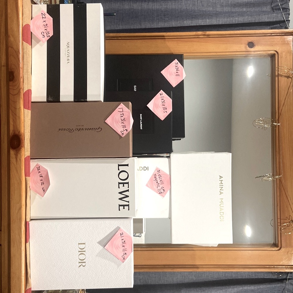 Empty shoe box (Dior,Aquazzura,Loewe,Amina muaddi,Saint L.Gianvito Rossi